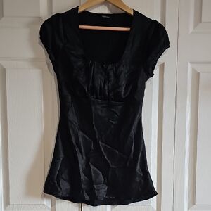 Maurices Black Cap Sleeve Empire Waist Blouse Size S